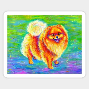 Colorful Rainbow Pomeranian Dog Sticker